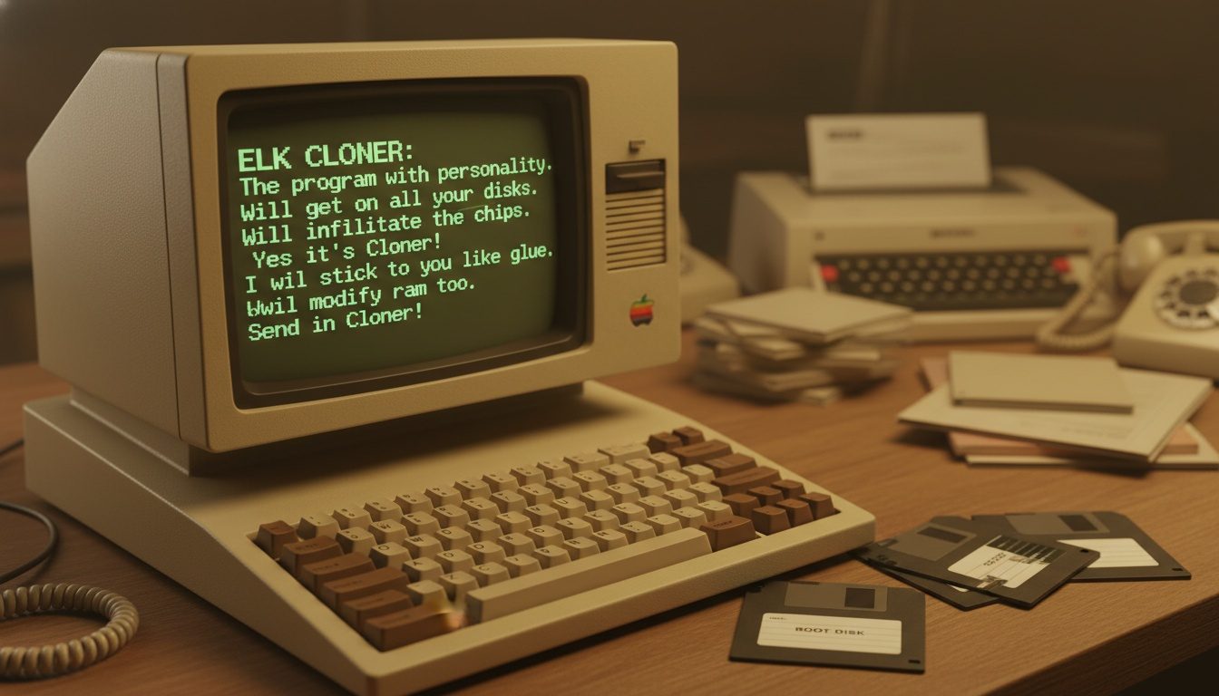 Elk Cloner is the first computer virus in history: created as a joke by a 15-year-old student