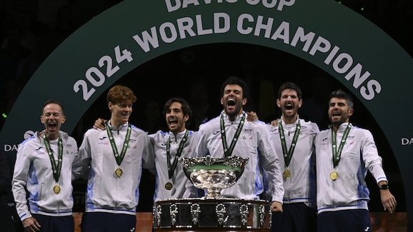 Italy's triumph in Malaga in 2024. Twitter Davis Cup/Federtennis
