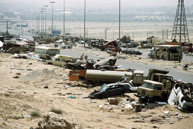 Vehicles destroyed during the war (credit Wikimedia commons)