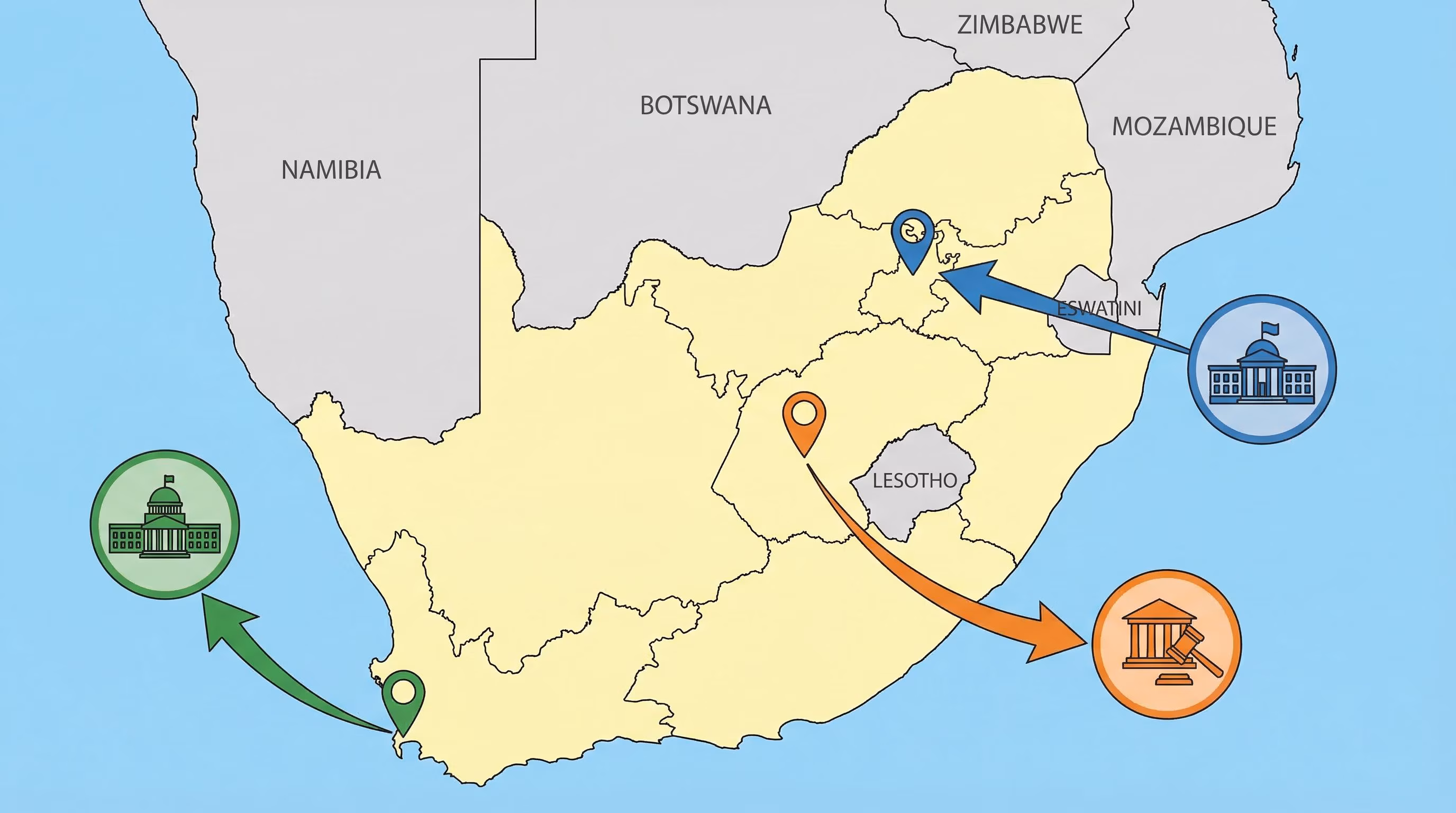 Because South Africa is the country with the most capitals in the world: Pretoria, Cape Town and Bloemfontein