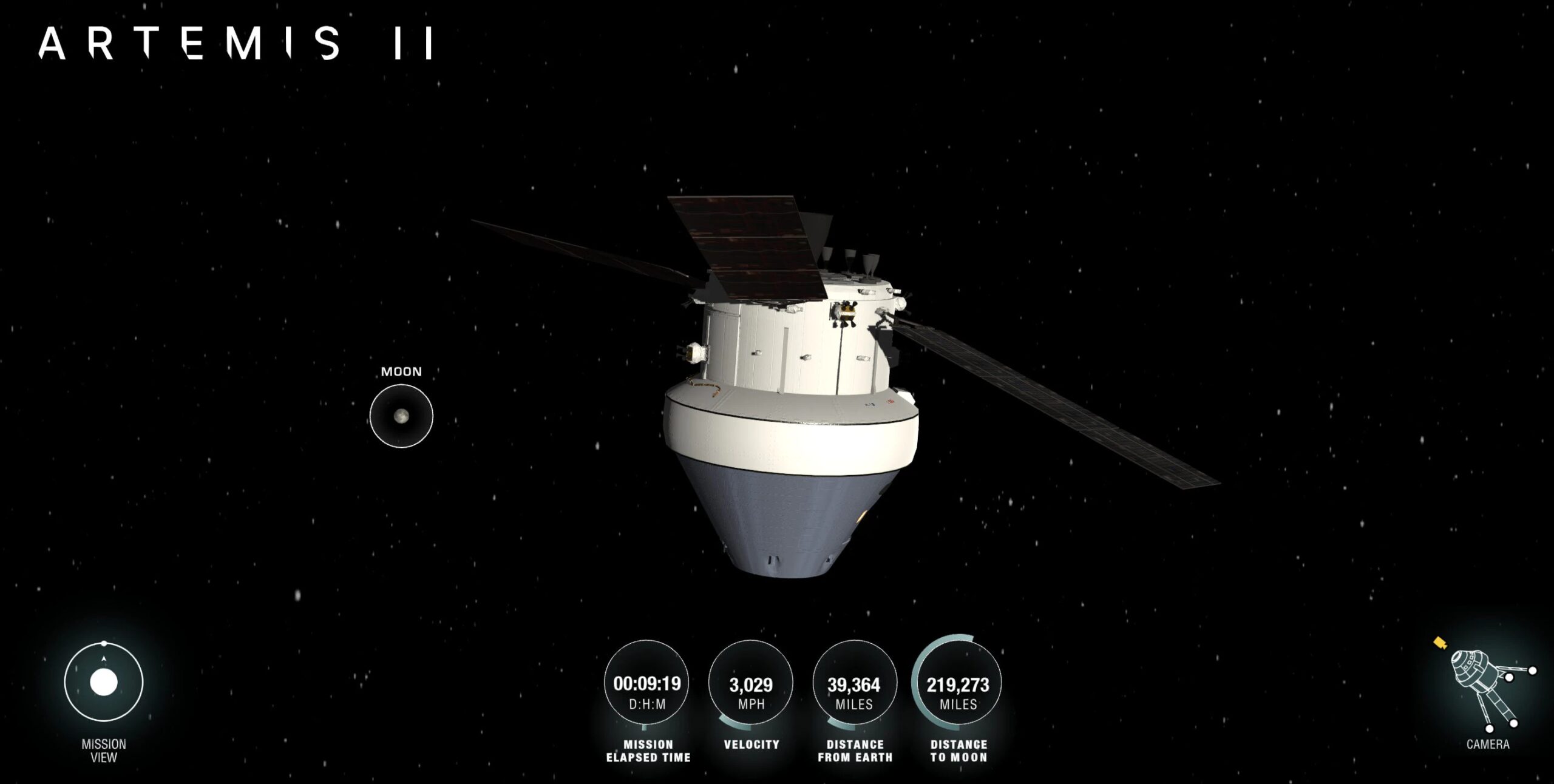 Where is Artemis II located, how to follow astronauts traveling to the Moon with NASA's tracker