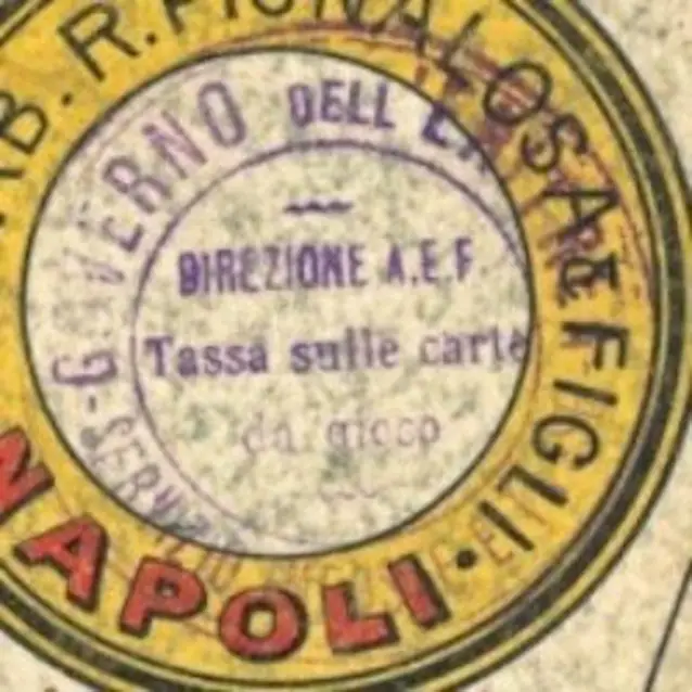 The stamp on the ace of coins (finanze.gov.it)