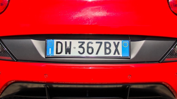 Italian car license plate
