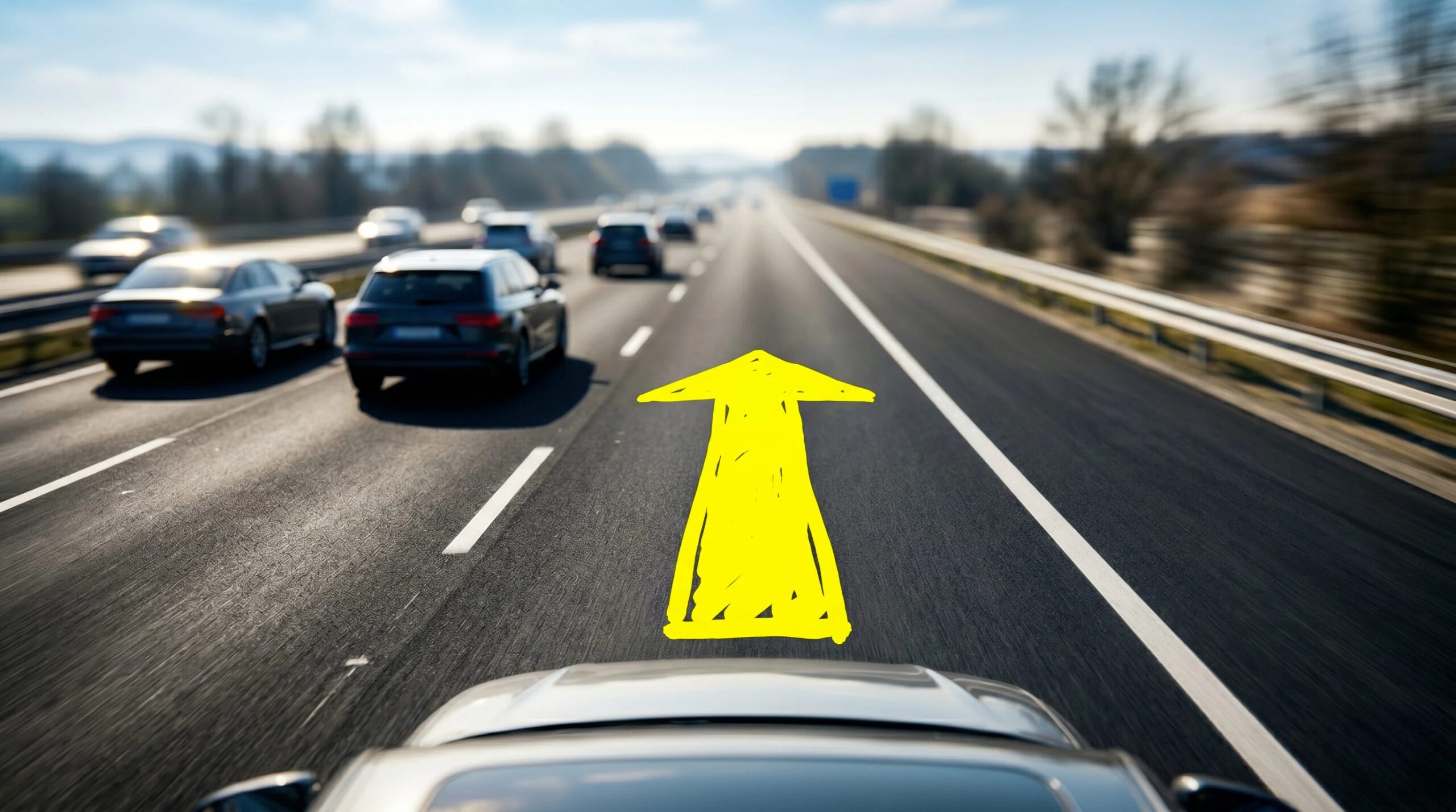 The difference between overtaking and passing on the right on the motorway: only one is allowed according to the CdS