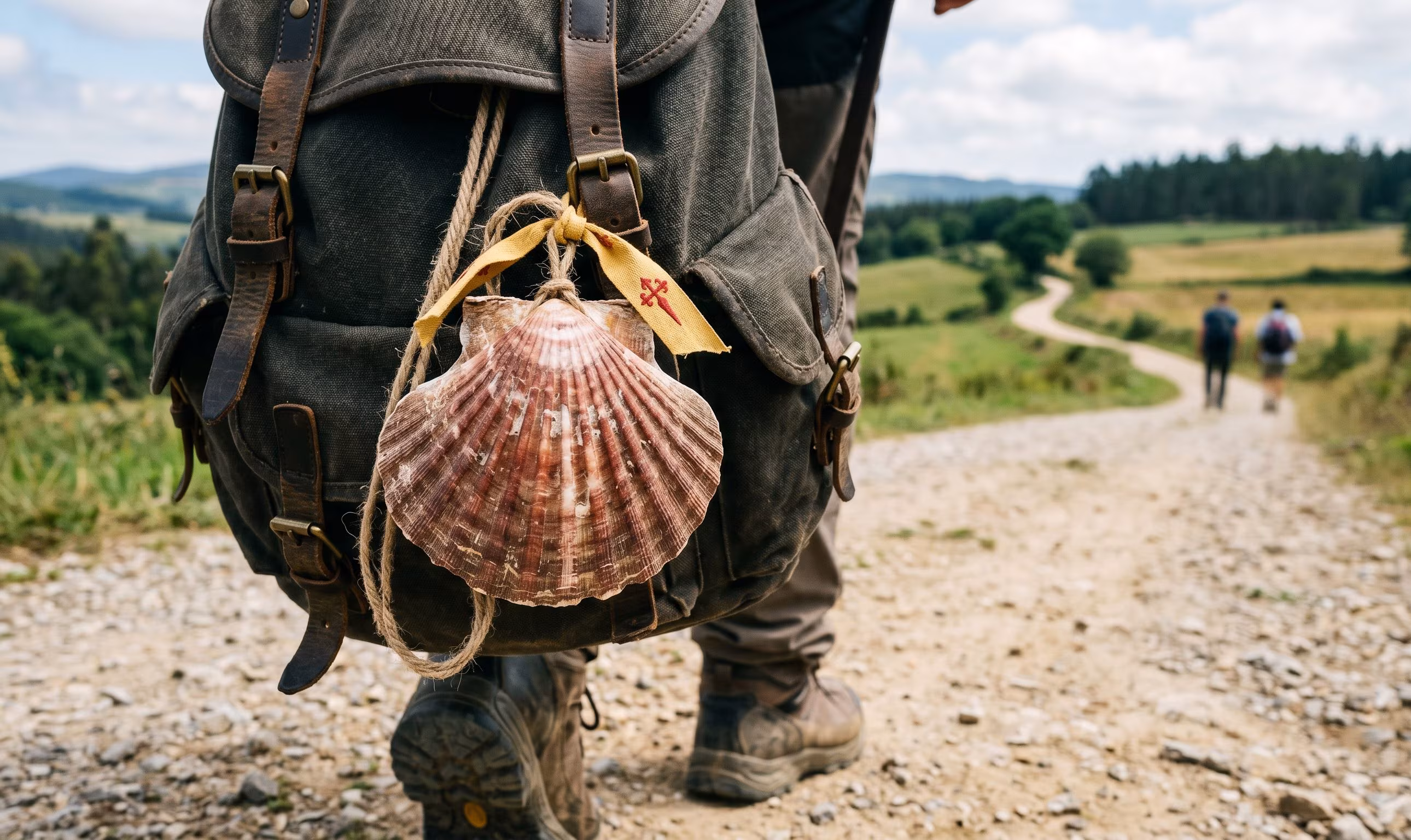 Because the shell is the symbol of the Camino de Santiago: it represents the various routes of the pilgrims