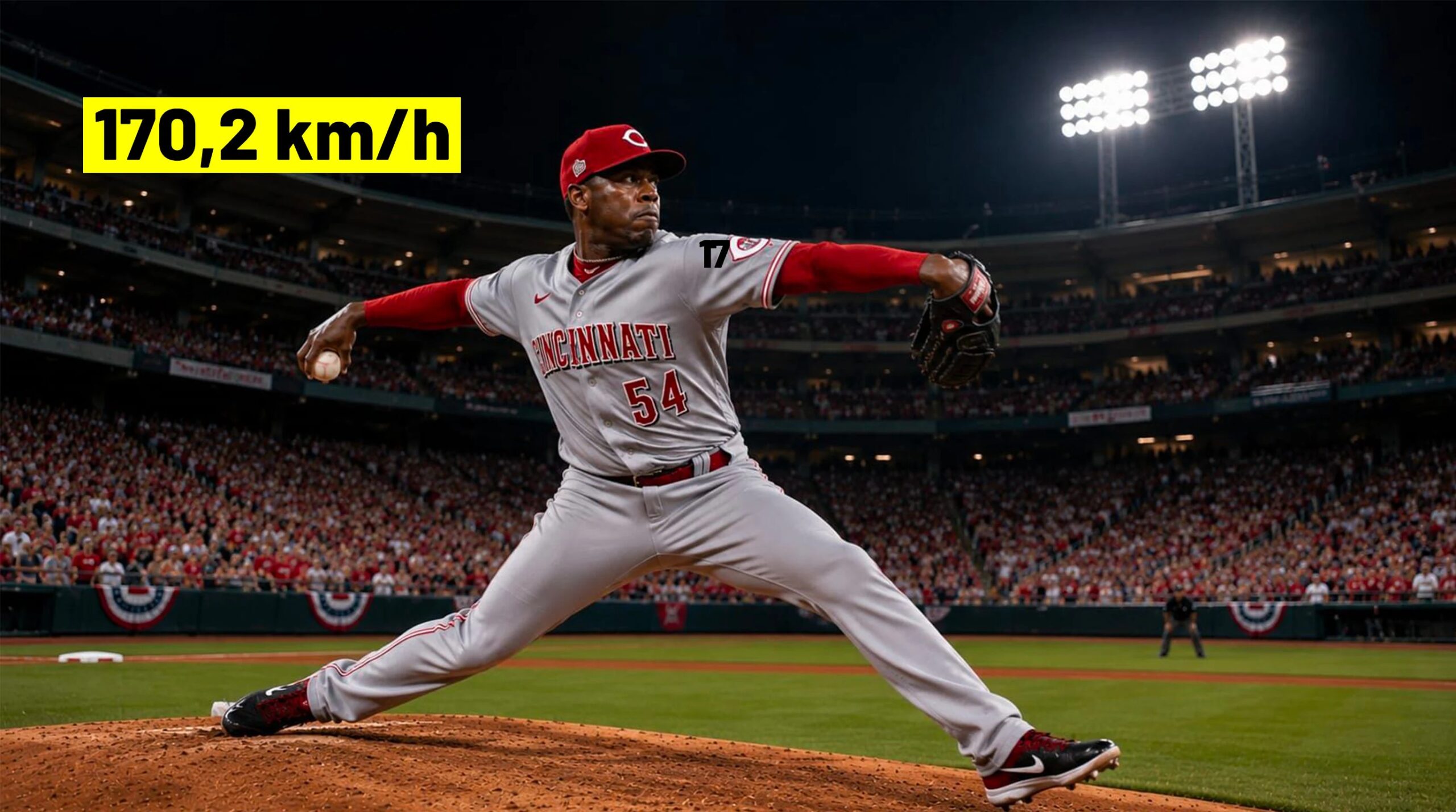 The fastest pitch in baseball history: the ball reached a record 170.2 km/h