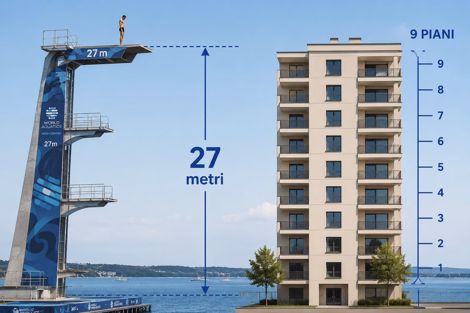 European swimming championships 2026, diving from great heights of up to 27 m arrives: they are different from the Olympic ones