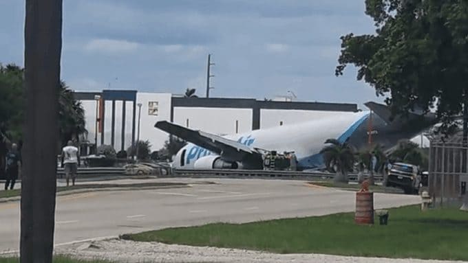 Cargo plane runs off runway in Miami and hits some cars: what we know about the Boeing 767-300